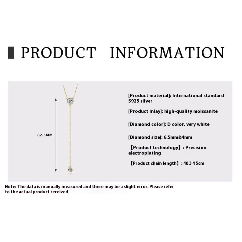 Moissanite Wireless Symbol Tassel All-match Design Necklace