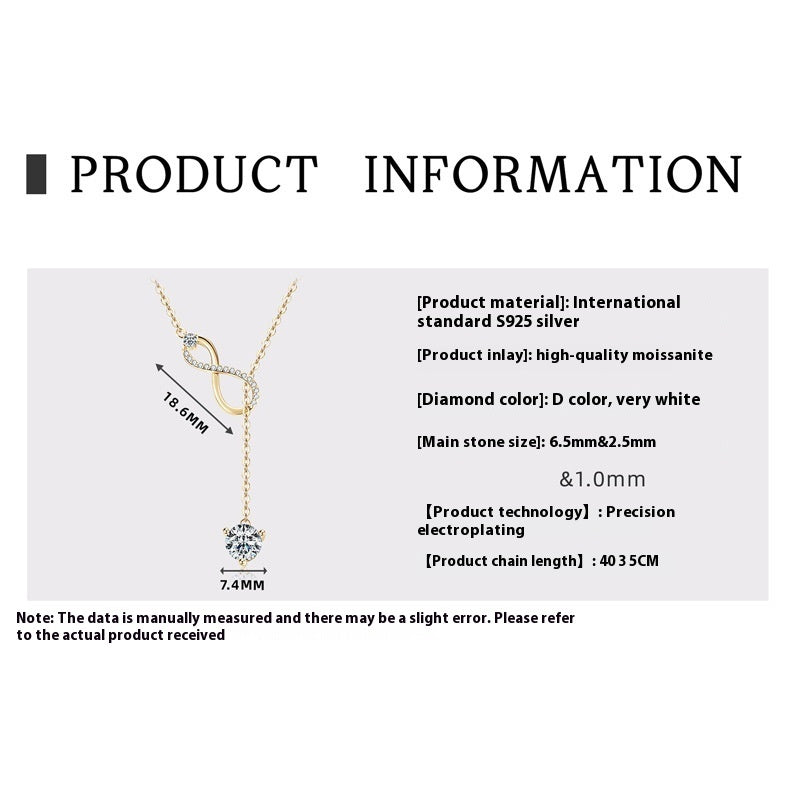 Moissanite Wireless Symbol Tassel All-match Design Necklace