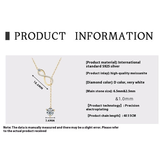Moissanite Wireless Symbol Tassel All-match Design Necklace