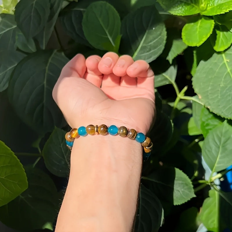 A Wealth-attracting Tiger's Eye Stone Bracelet - The Natural Beads Symbolize Wealth And Bring Abundance And Prosperity. It Is A Crystal Bracelet Jewelry Gift That Brings Peace And Good Luck