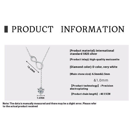 Moissanite Wireless Symbol Tassel All-match Design Necklace