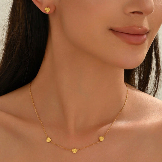 Lxalry 18K Gold Plated Mirror Ball Jewelry Set Hypoallergenic Skin Safe Necklace   Stud Earrings For Daily Evening  Never Fade Adjustable Luxury With Precision-Cast Beads