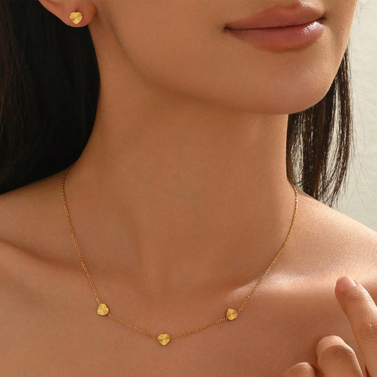 Lxalry 18K Gold Plated Mirror Ball Jewelry Set Hypoallergenic Skin Safe Necklace   Stud Earrings For Daily Evening  Never Fade Adjustable Luxury With Precision-Cast Beads