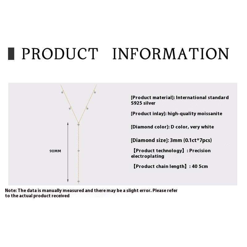 Moissanite Wireless Symbol Tassel All-match Design Necklace