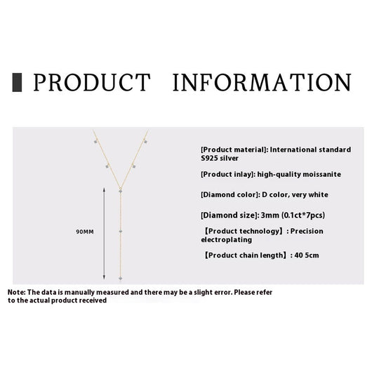 Moissanite Wireless Symbol Tassel All-match Design Necklace