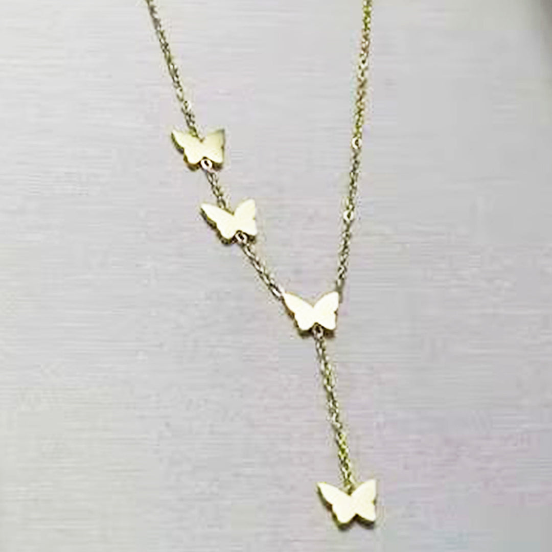 Lxalry 18K Gold Plated Celestial Necklace   Butterfly   Heart Charm Stainless Steel Jewelry  Skin Safe Hypoallergenic Gift For Women Wife Mom  Romantic Everyday   Wedding Glow