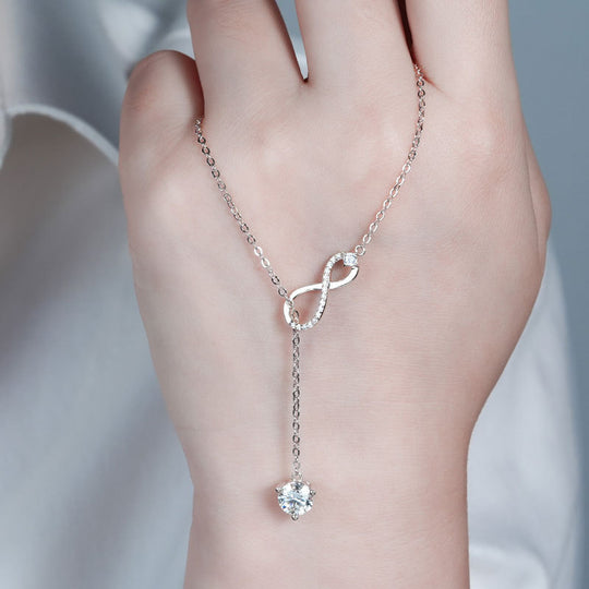 Moissanite Wireless Symbol Tassel All-match Design Necklace