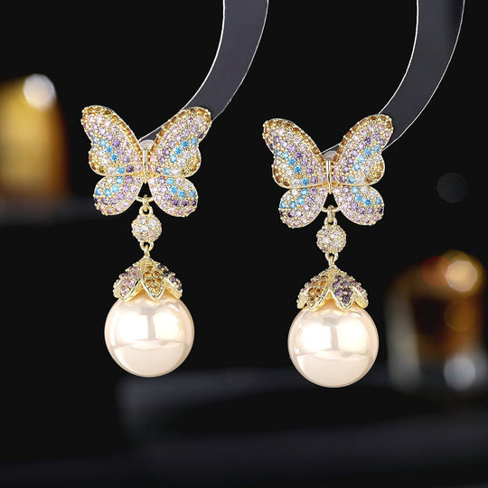 French Vintage Court Style Heavy Industry Exaggerated Earrings Elegant Graceful