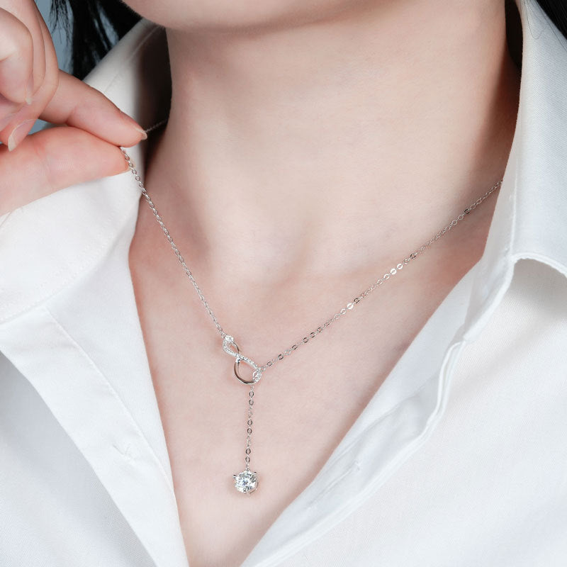 Moissanite Wireless Symbol Tassel All-match Design Necklace