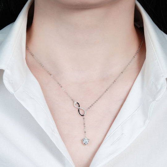 Moissanite Wireless Symbol Tassel All-match Design Necklace