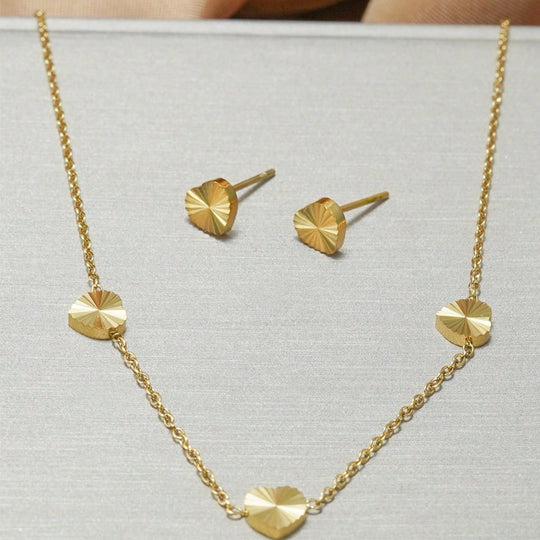 Lxalry 18K Gold Plated Mirror Ball Jewelry Set Hypoallergenic Skin Safe Necklace   Stud Earrings For Daily Evening  Never Fade Adjustable Luxury With Precision-Cast Beads
