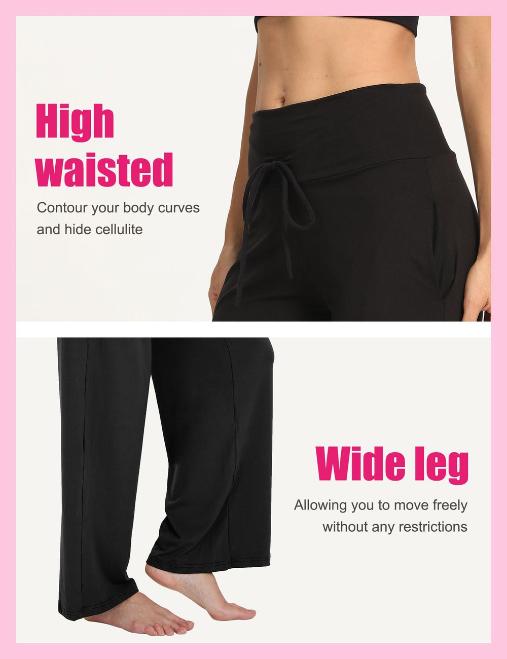 Wide-leg Pants - Cropped Pockets, 3 Black, Black Tie-dye, Blue Purple Starry Sky