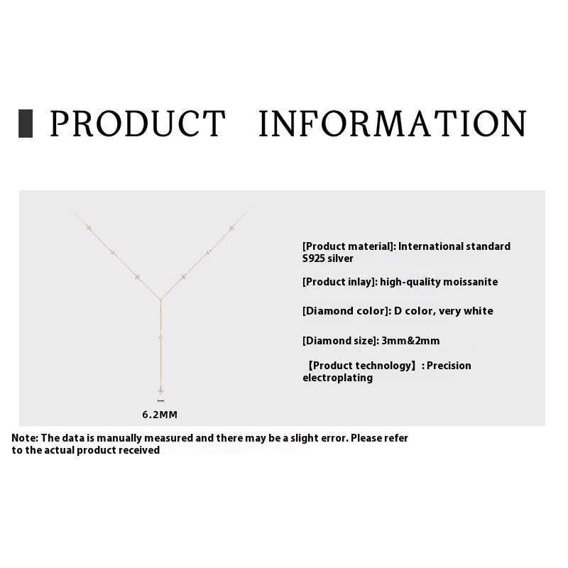 Moissanite Wireless Symbol Tassel All-match Design Necklace