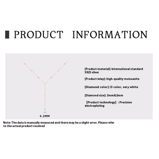 Moissanite Wireless Symbol Tassel All-match Design Necklace