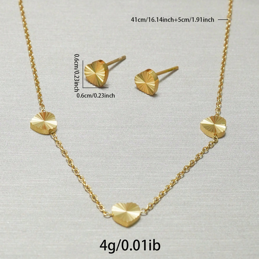 Lxalry 18K Gold Plated Mirror Ball Jewelry Set Hypoallergenic Skin Safe Necklace   Stud Earrings For Daily Evening  Never Fade Adjustable Luxury With Precision-Cast Beads