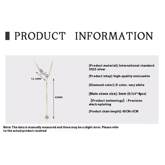 Moissanite Wireless Symbol Tassel All-match Design Necklace